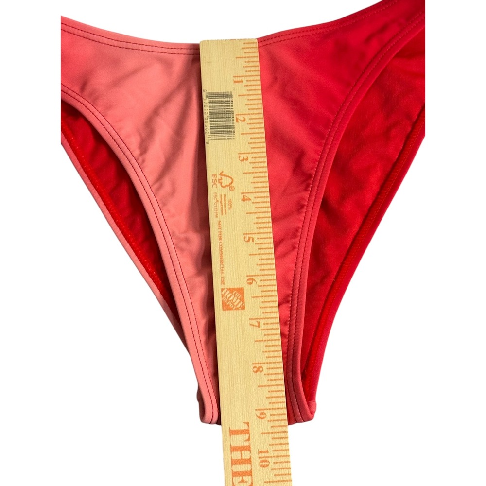 Kendall + Kylie‎ Ombre Red High Cut Bikini Bottoms Size S MSRP $120 - Picture 8 of 10